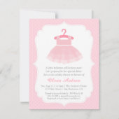 Roze Tutu Ballerina Meisje Baby Douche Uitnodiging (Voorkant)