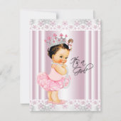 Roze Tutu Ballerina Pearl en Kant Baby shower Kaart (Voorkant)