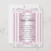 Roze Tutu Ballerina Pearl en Kant Baby shower Kaart (Achterkant)