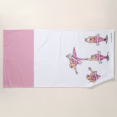 Roze Tutu Ballet Dancers Strandlaken (Voorkant)