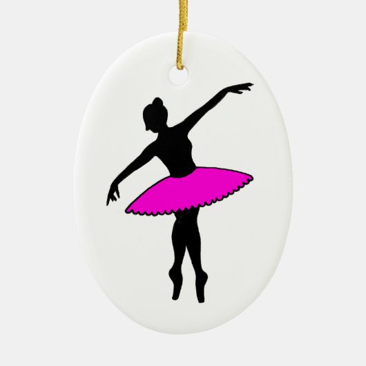 Roze Tutu Ballet Pointe Dance Teacher Ballerina Keramisch Ornament (Voorkant)