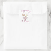 Roze Tutu Birthday Sticker (Tas)