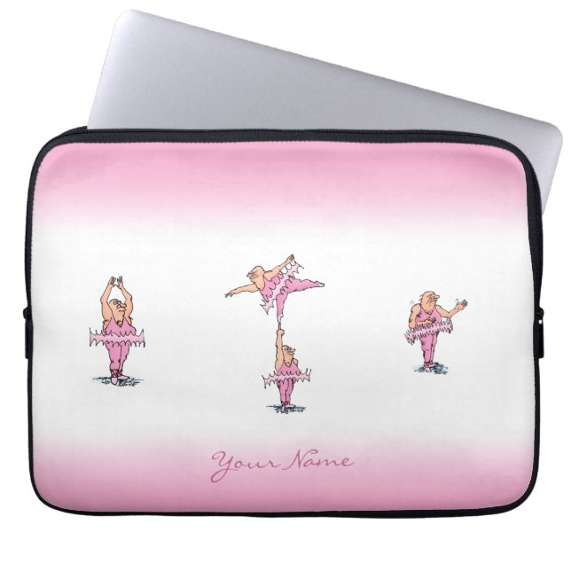 Roze Tutu-Cartoon Illustratie Laptop Sleeve (Voorkant)