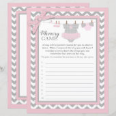 Roze Tutu Chevron Print Baby shower Geheugenspel (Voorkant / Achterkant)