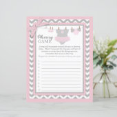 Roze Tutu Chevron Print Baby shower Geheugenspel (Staand voorkant)