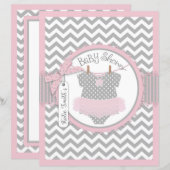 Roze Tutu Chevron Print Baby shower spelboek (Voorkant / Achterkant)