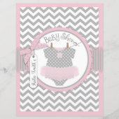 Roze Tutu Chevron Print Baby shower spelboek (Voorkant)