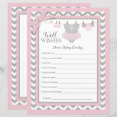 Roze Tutu Chevron Print Baby shower wil (Voorkant / Achterkant)