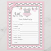 Roze Tutu Chevron Print Baby shower wil (Voorkant)