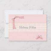 Roze Tutu persoonlijke dank Notitiekaartje (Voorkant)