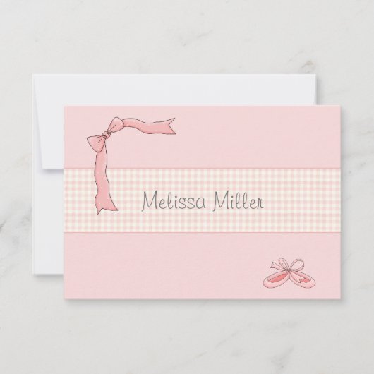 Roze Tutu persoonlijke dank Notitiekaartje (Voorkant)
