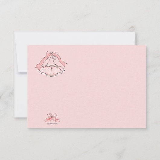 Roze Tutu persoonlijke dank Notitiekaartje (Achterkant)