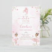 Roze Tutu Schattigee balletdanser Ballerina Verjaa Kaart (Staand voorkant)