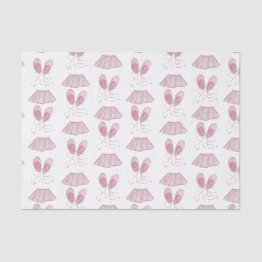 Roze Tutus Ballet Slippers Dance White Tissuepapier (Voorkant)