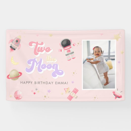 Roze twee de Banner van de Dagen van de Ruimte van (Horizontaal)