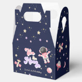 Roze twee de Maan Space Birthday Bedankdoosjes (Geopend)