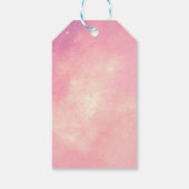 Roze twee de Moon Space Birthday Favors Cadeaulabel (Achterkant)