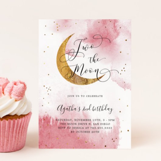 Roze twee: de tweede verjaardag van het Moon-meisj Kaart