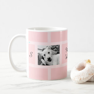 Roze Twee Foto Modern Square Design Grappige Hond Koffiemok