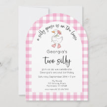 Roze Twee Gekke Gans 2e Verjaardag Foto