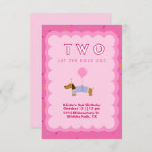 Roze Twee Laat de Honden Uit De Uitnodiging Van De (Voorkant / Achterkant)