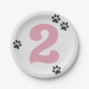 Roze Twee Laat de Honden Uit Feest Bord