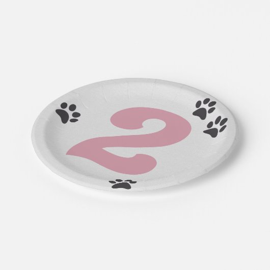 Roze Twee Laat de Honden Uit Feest Bord (Gekanteld)