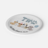 Roze Twee Laat de Honden Uit Feest Bord (Gekanteld)