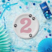 Roze Twee Laat de Honden Uit Feestbord Papieren Bordje (Feest)