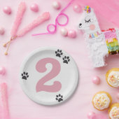 Roze Twee Laat de Honden Uit Feestbord Papieren Bordje (Feest)