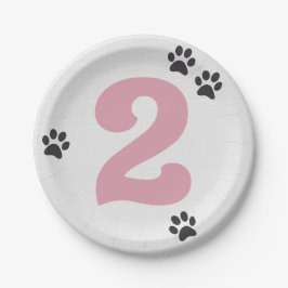 Roze Twee Laat de Honden Uit Feestbord Papieren Bordje