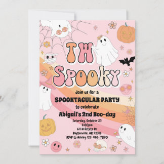 Roze Twee Spooky Halloween Party Uitnodiging