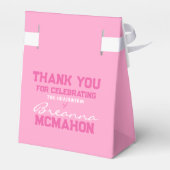 Roze Twee Toned Afstuderen Favor Boxes Bedankdoosjes (Achterkant)