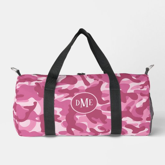 Roze tweekleurige camo monogram plunjezak (Voorkant)