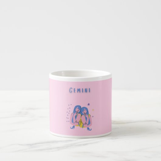 Roze Tweeling, sterrenbeeld, sterrenbeeld afdruk Espresso Kop (Voorkant)