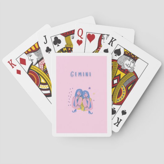 Roze Tweeling, sterrenbeeld, sterrenbeeld afdruk Pokerkaarten (Achterkant)