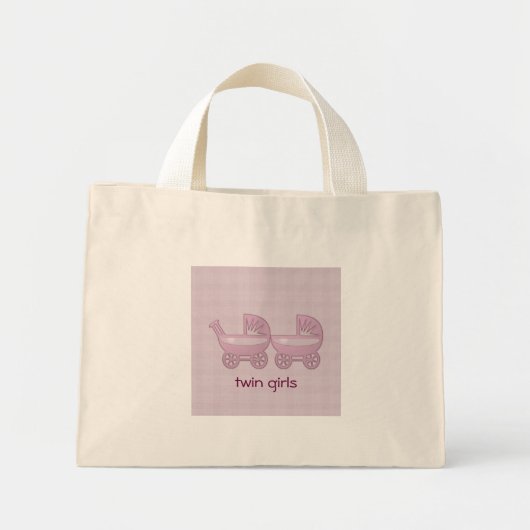 roze tweelingbuggy mini tote bag (Voorkant)