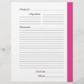 Roze tweezijdige Recipe Pages (Voorkant)