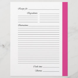 Roze tweezijdige Recipe Pages