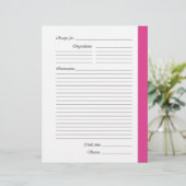 Roze tweezijdige Recipe Pages (Staand voorkant)