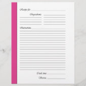 Roze tweezijdige Recipe Pages (Achterkant)