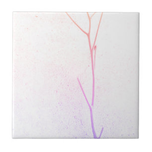 Roze Twig White Concrete textuur Tegeltje