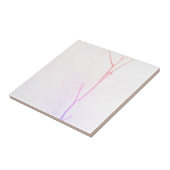 Roze Twig White Concrete textuur Tegeltje (Zijkant)