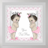 Roze  Twin Baby Girl Princess Poster (Voorkant)