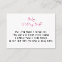 Roze Twin Baby Meisjes Wishing Well Baby shower
