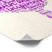 Roze Twin Mom Leaf Shaped Word Cloud Poster (Hoek)