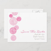Roze Twine Wereldbollen bruiloft Save the date Aankondigingskaart (Voorkant / Achterkant)