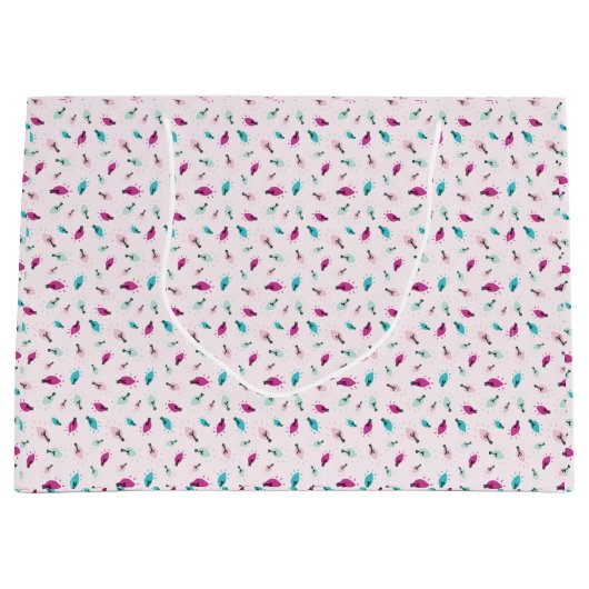 Roze Twinkle Lights Grote Gift Bag Groot Cadeauzakje (Voorkant)