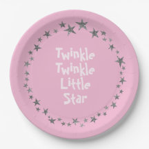 Roze Twinkle Little Star Baby Meisje Party Borden