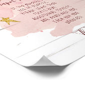 Roze Twinkle Little Star Gold Diaper Raffle Sign Poster (Hoek)